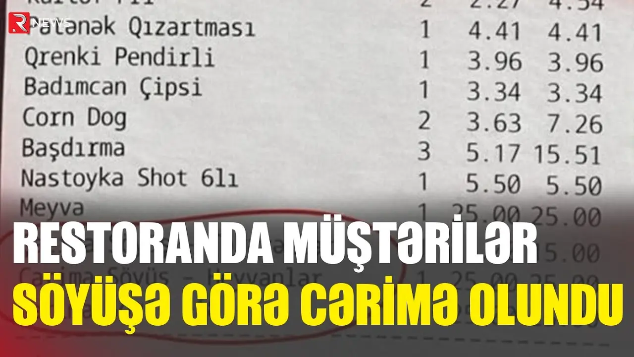 Restoranda söyüşə görə müştərilər cərimə olundu - RTV